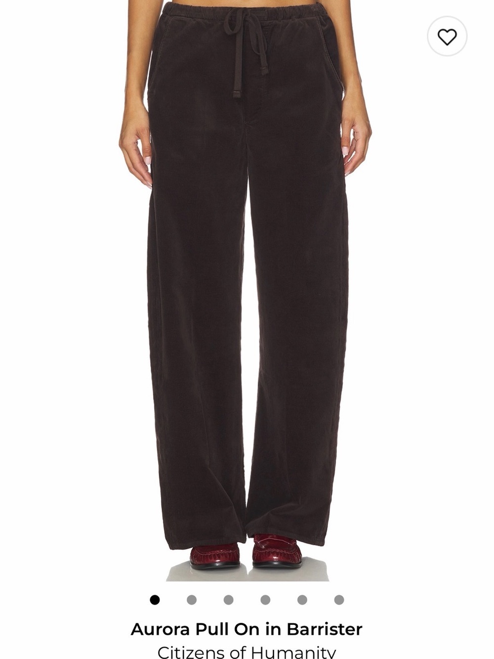 Citizens Of Humanity Aurora Wide-Leg Pull-On Corduroy Pants in Barrister Brown